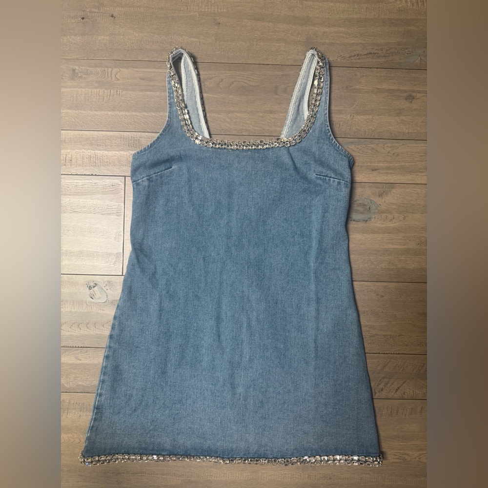Vici Blue Mini Dress with Silver Accents
